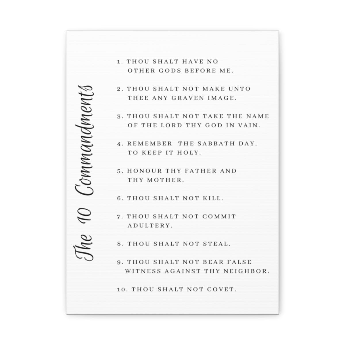 10 Commandments Christian Wall Art Print - Ready to Hang Bible Verse Decor for Home, Church & Office - Express Your Love with Inspirational Scripture Gifts