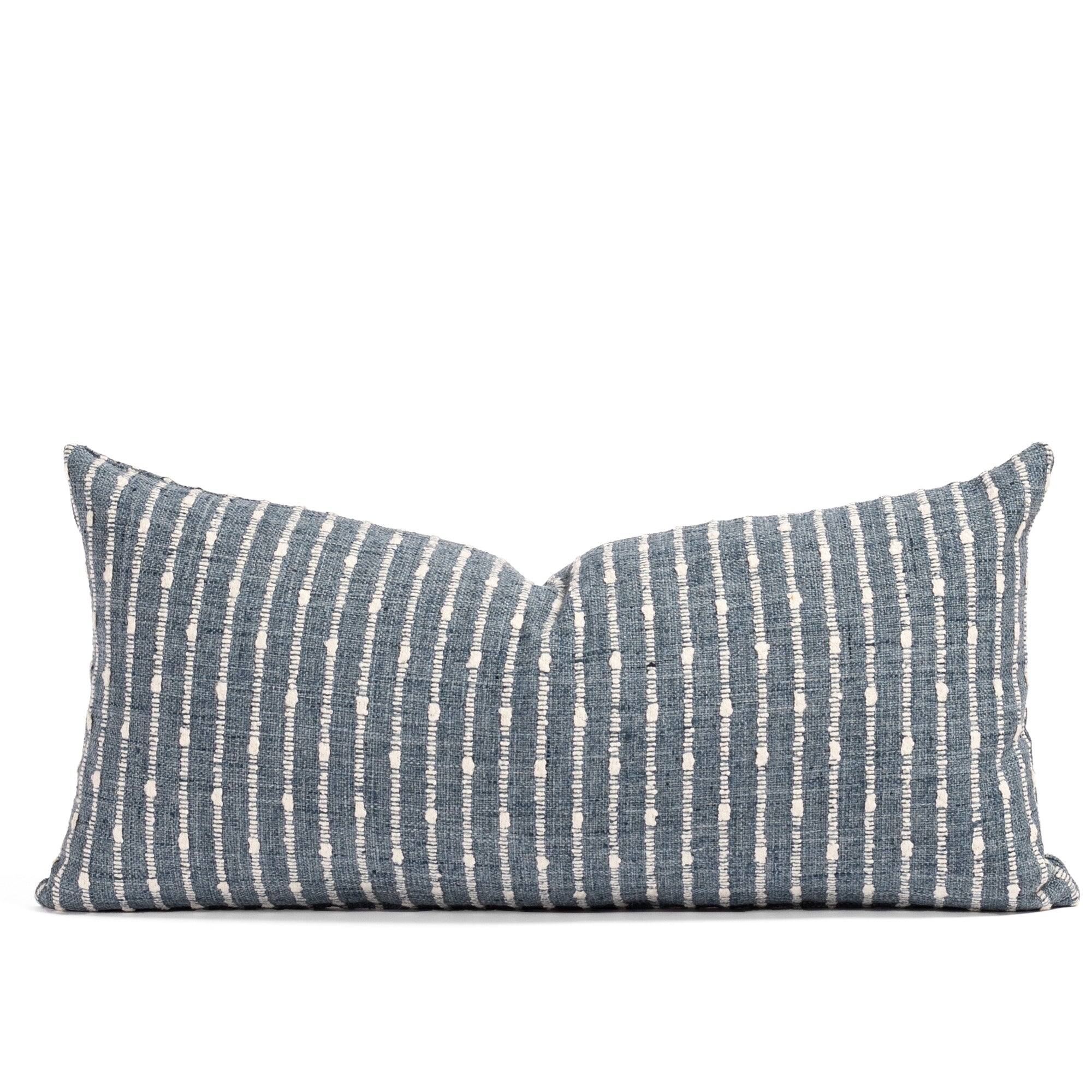 Arren Stripe 12x24 Lumbar Pillow - Soft Chambray Blue Decorative Cushion for Sofa, Bed & Home Decor - Perfect for Living Room, Bedroom and Office Comfort