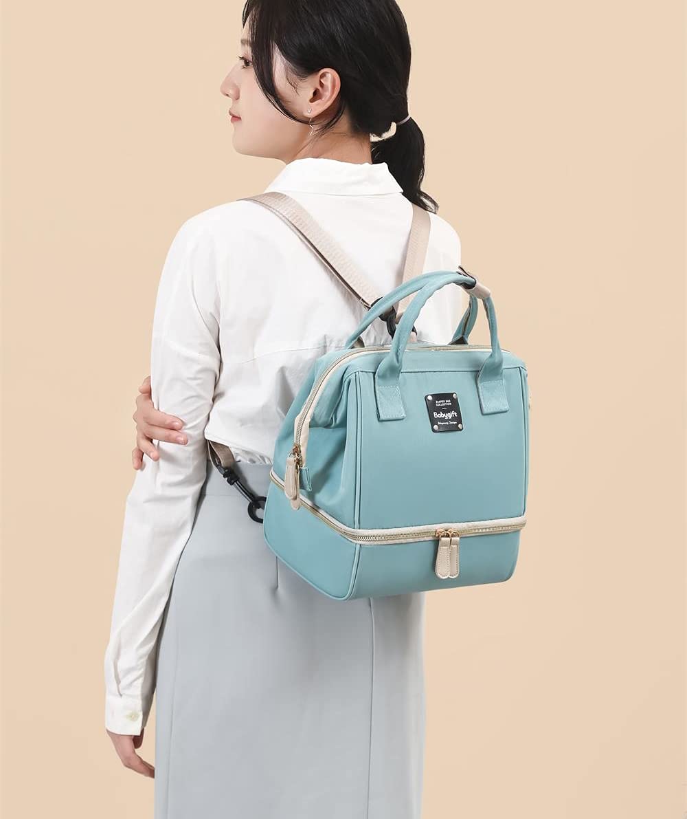 Portable Breast Pump Backpack - Insulated Mini Diaper Bag with Double Layer for Nursing Moms | Perfect for Work, Travel & On-the-Go Pumping