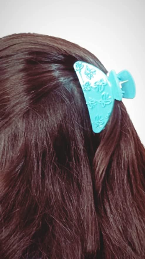 Stylish Unisex Hair Clips for Girls & Women - 6-Pack Butterfly Claw Alligator Clips with Grosgrain Ribbon & Satin Scrunchies | Perfect for School, Parties, Weddings & Everyday Hair Accessories