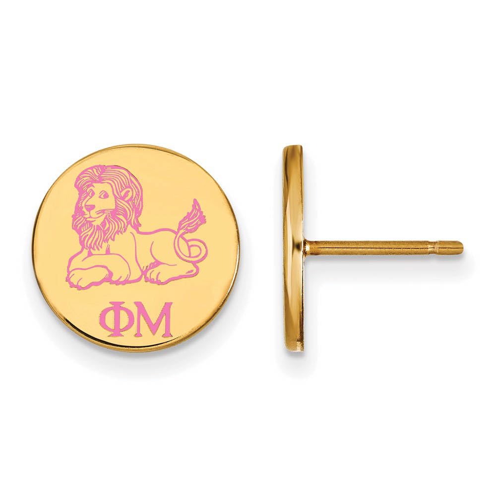 Sterling Silver Phi Mu Enameled Post Earrings - Greek Letter Sorority Jewelry for Women, Perfect for Sisterhood Events, Graduation Gifts & Everyday Wear