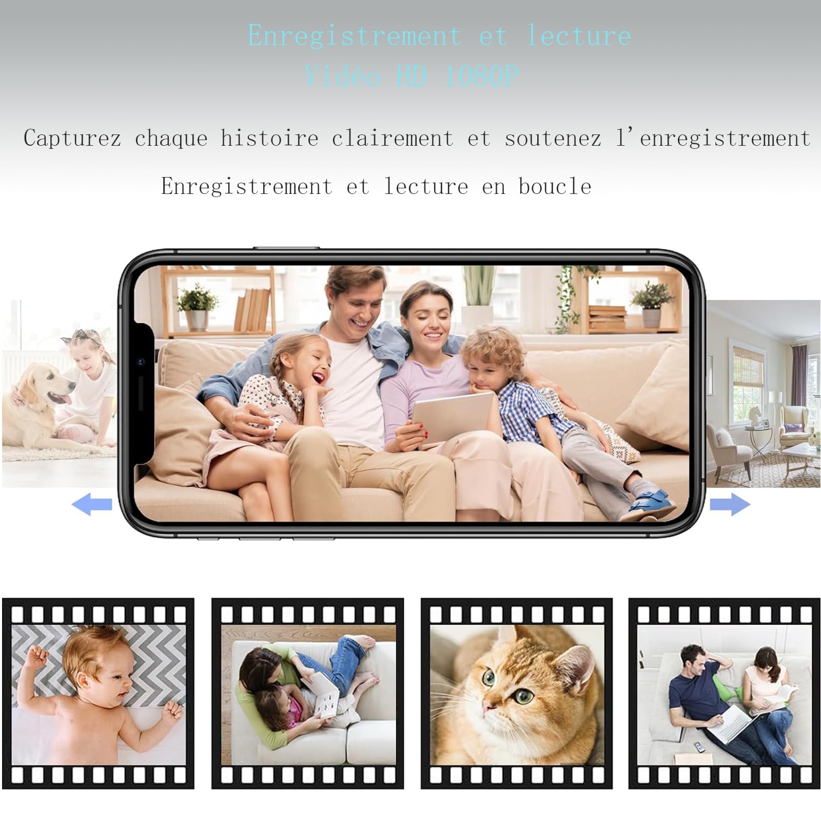 LJHHJLJH Hidden Camera WiFi Spy Camera - Wireless Surveillance & Nanny Cam with 1080P HD, Mobile App Control, USB Quick Charger Socket - Perfect for Home Security, Office Monitoring & Baby Care