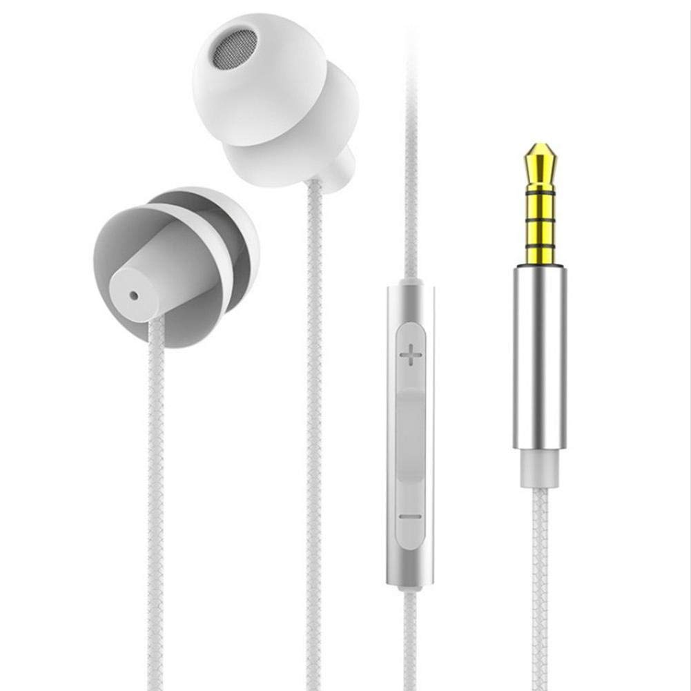 3M In-Ear Earphones - Portable Noise Cancelling Headphones for Sleeping, Wired Earbuds with Non-Radiative Design for iPhone & Android Phones (White) - Perfect for Travel, Office & Nighttime Use