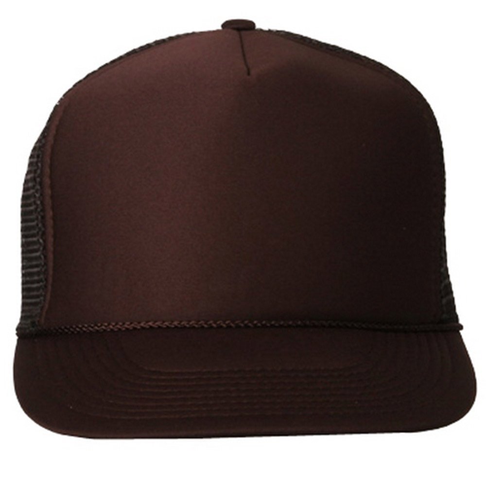 Breathable Summer Foam Mesh Trucker Hat - Chocolate Brown for Outdoor Activities, Hiking, and Casual Wear
