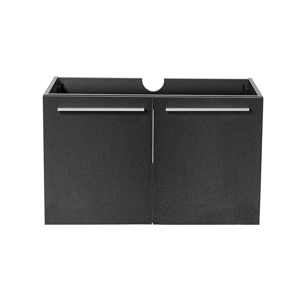 Fresca Vista 30 Inch Teak Wall Mounted Modern Bathroom Vanity Cabinet - Solid Wood Storage for Bath Essentials (Sink Not Included) | Perfect for Small Bathrooms, Powder Rooms & Contemporary Home Decor