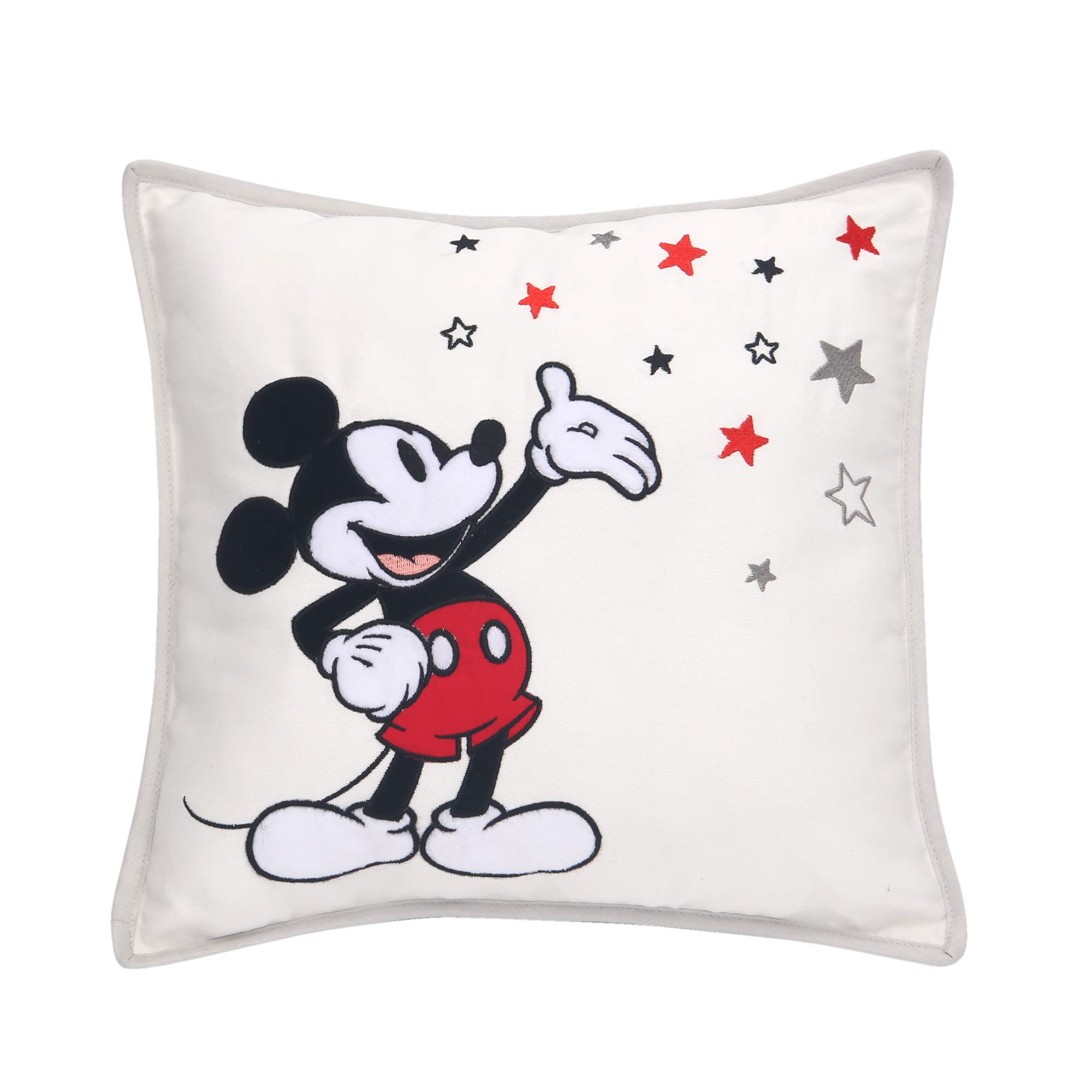 Disney Baby Magical Mickey Mouse Decorative Throw Pillow - Soft White Nursery Pillow for Boys & Girls | Perfect for Cribs, Rocking Chairs & Nursery Decor