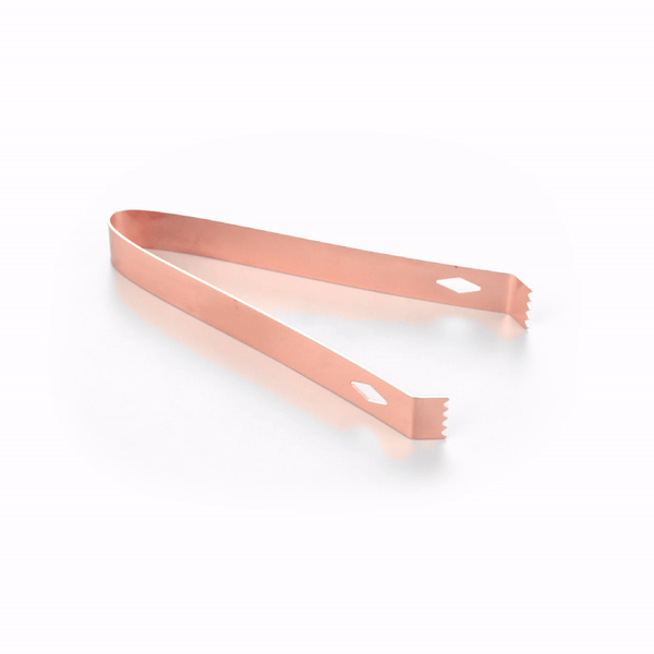 Premium Copper Plated Stainless Steel Ice Tongs - 6.25