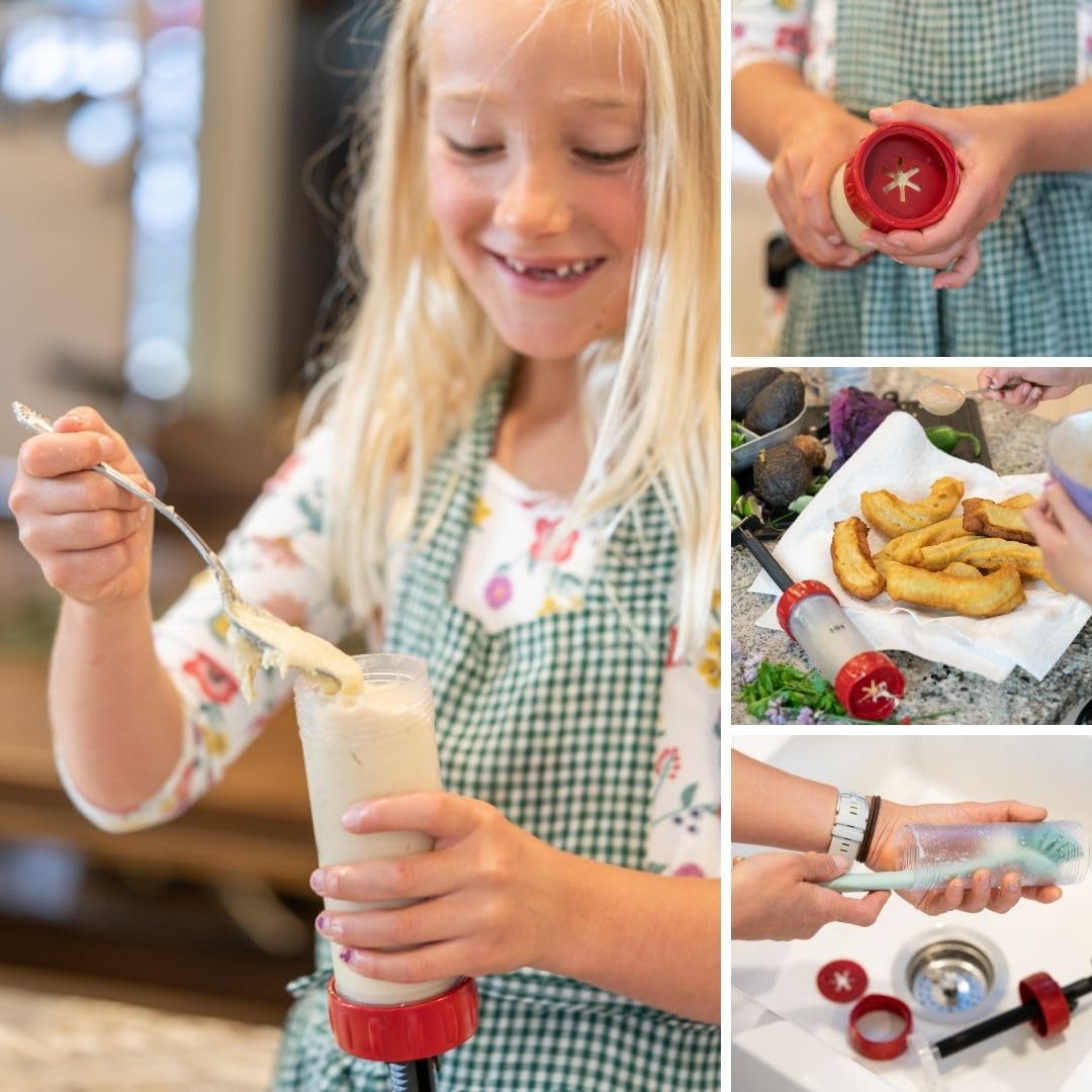 Premium Churro Maker Kit with Adjustable Plunger, Piping Tips & Recipe Book - Easy Homemade Churros Machine for Parties, Restaurants & Home Baking - Maquina Para Hacer Churros