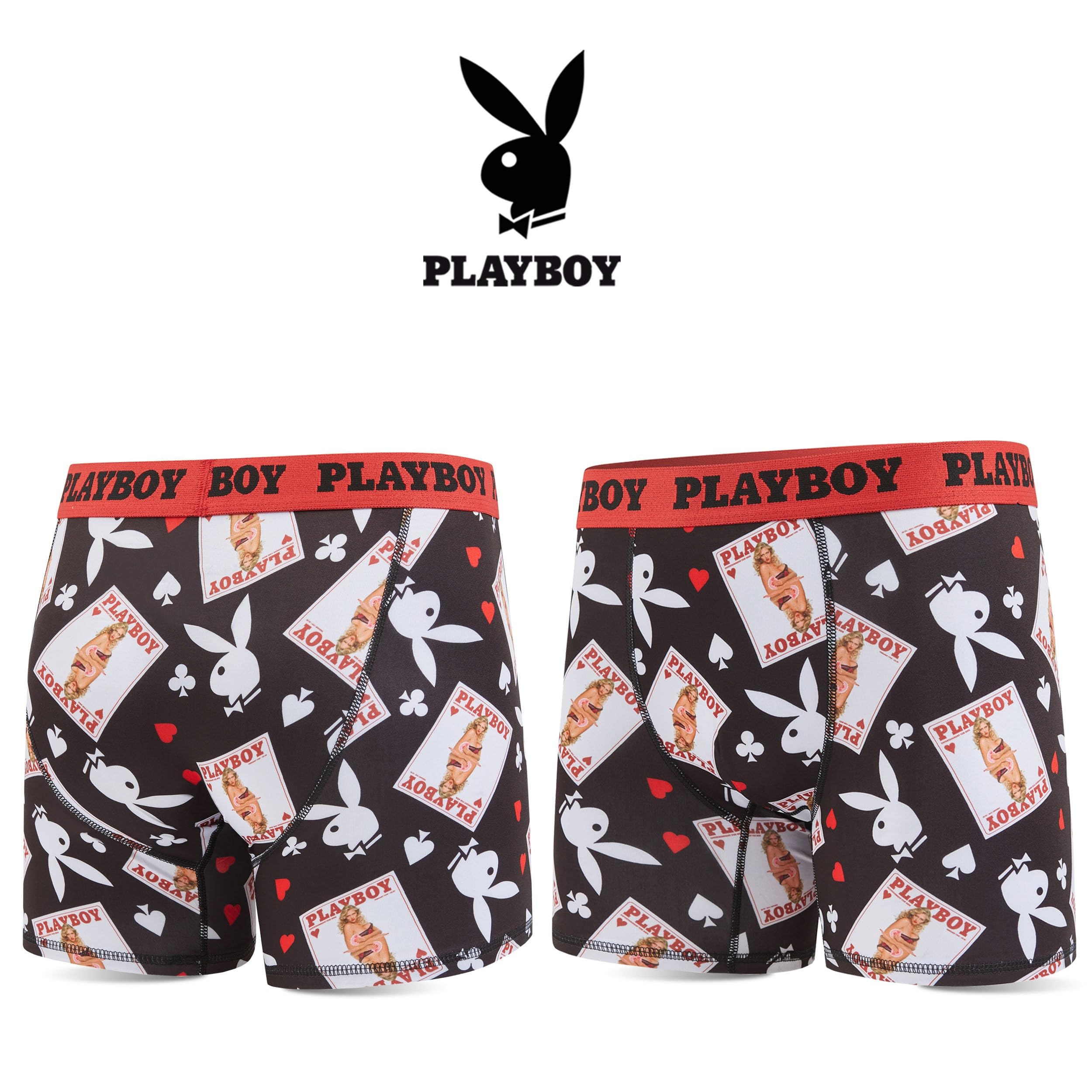 Playboy Men's Underwear - Comfortable Cotton Boxer Briefs with Funny Prints - Perfect Gift for Boyfriend, Husband & Funny Gifts for Men - Great for Everyday Wear, Lounge & Gag Gifts