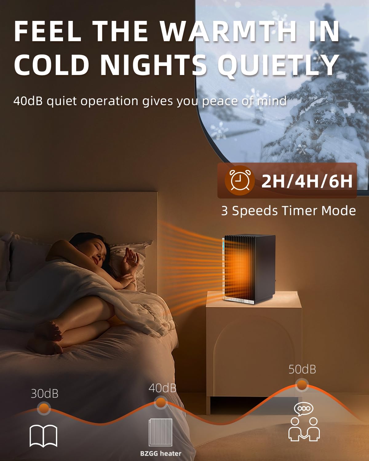Portable Space Heater 1200W/800W with Timer - Fast Heating PTC Ceramic Heater with Tip-Over & Overheat Protection - Compact Electric Heater for Office, Bedroom & Indoor Use - Perfect for Winter Warmth & Energy Efficient Heating