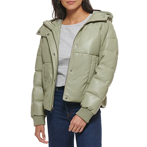 Sea Green Faux Leather With Hood