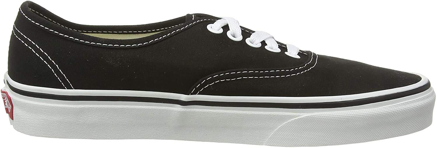 Vans Men's Classic Low-Top Sneakers - Black & White Canvas Shoes for Casual Wear, Skateboarding & Everyday Comfort | Medium Size