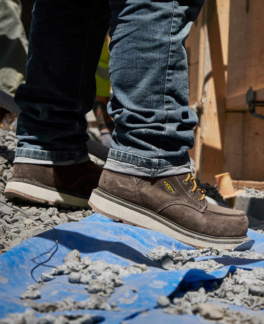 Men's Cincinnati 6 Waterproof Work Boots with Carbon Toe - Dark Chocolate/Sandshell - Durable Safety Boots for Construction, Hiking & Outdoor Work