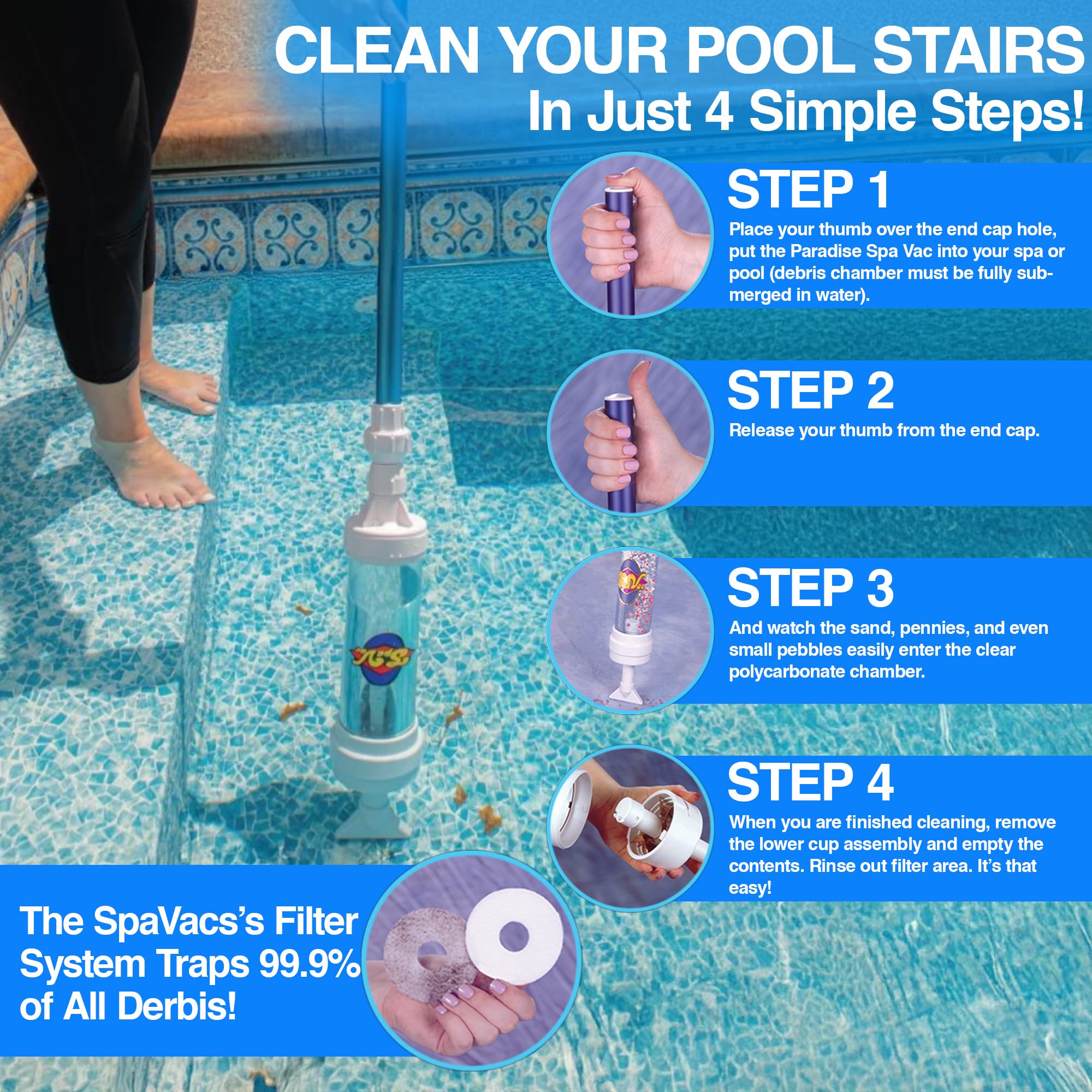 Rola-Chem 6250 Spa Vacuum - Powerful Pool Cleaning for Home Use