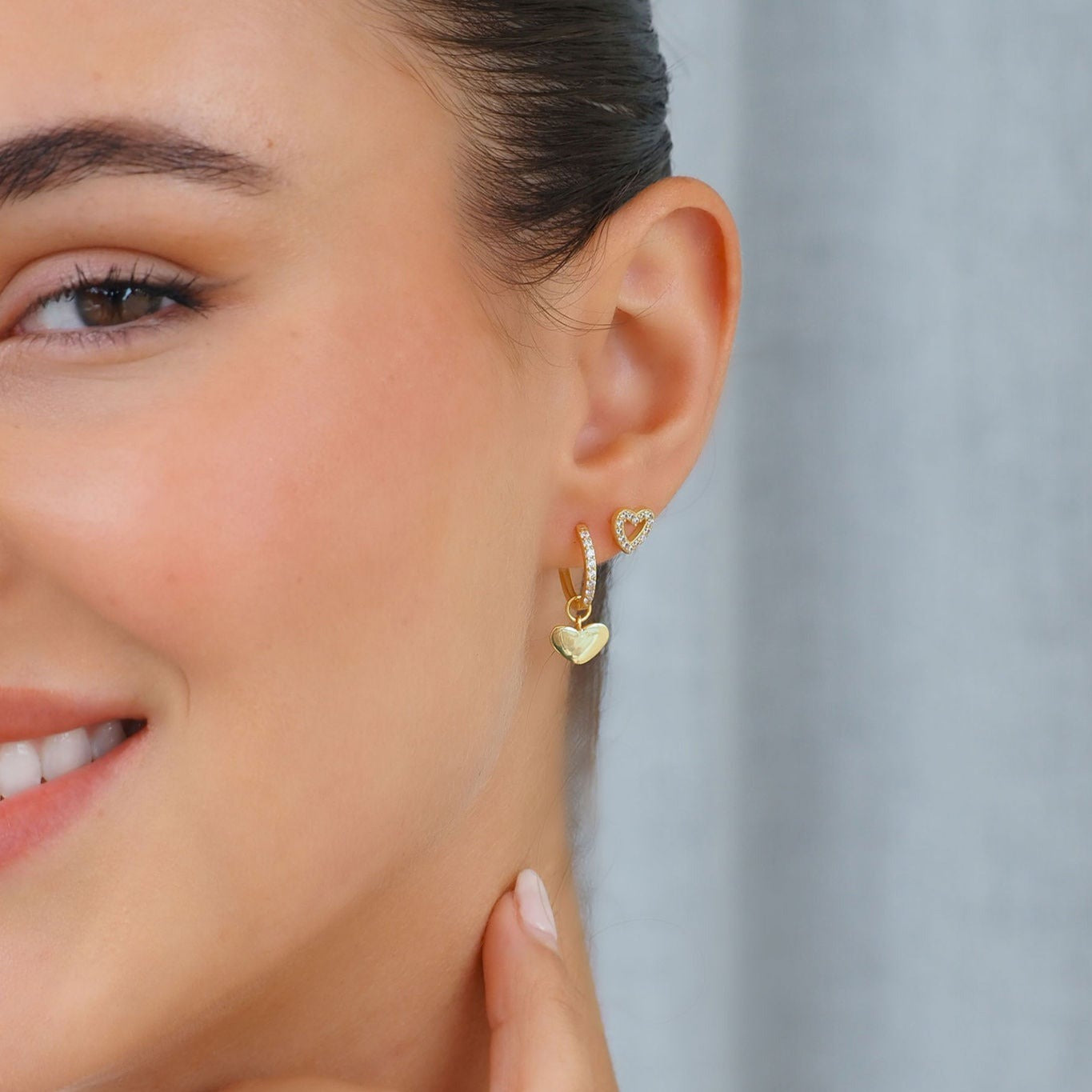 Alma Gold Stud Earrings for Women - Minimalist 14K Gold Plated Earrings for Everyday Wear, Gift for Her, Wedding, Party & Office