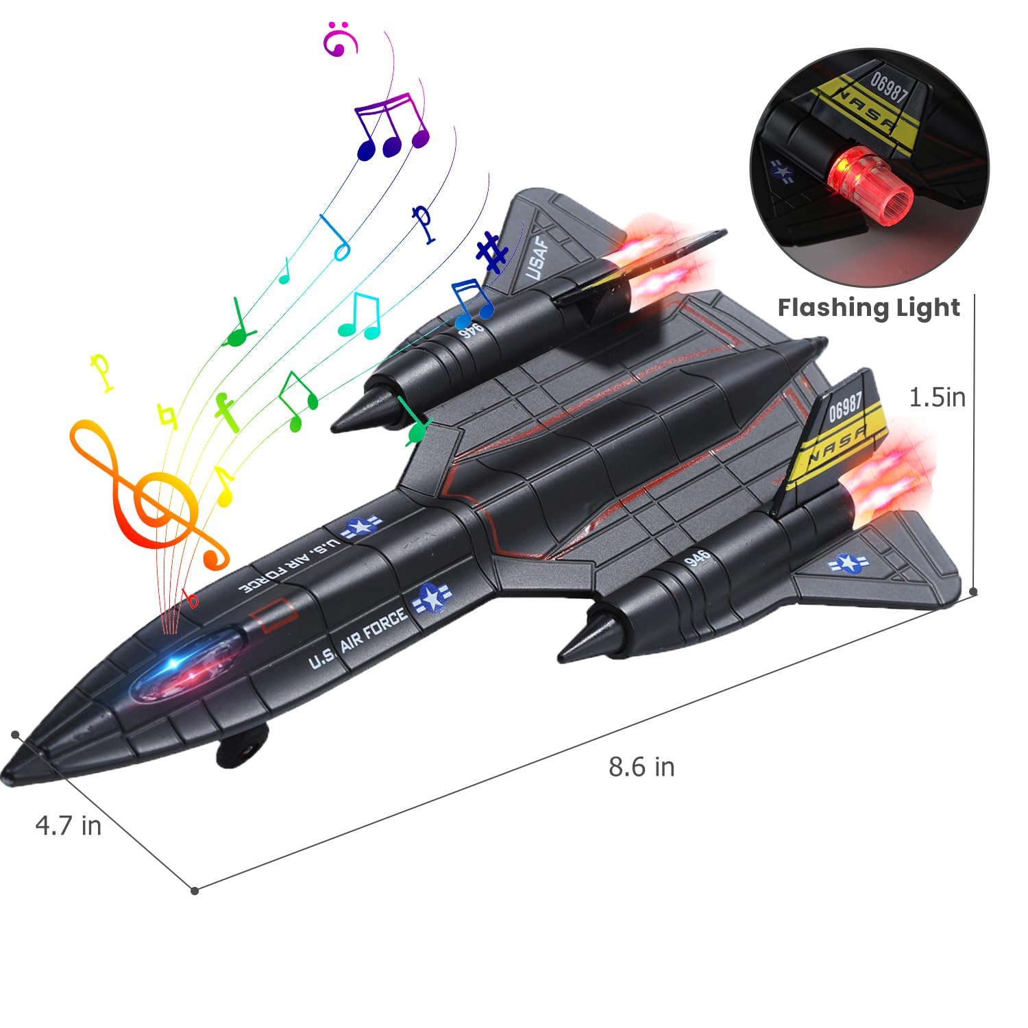 Double Metal Fighter Army Toy Airplane Model with Sound & Light - Pull Back Alloy Military Jet Diecast Toy for Kids | Perfect Birthday Gift for Toddler Boys & Girls | Great for Pretend Play, Collecting & STEM Learning