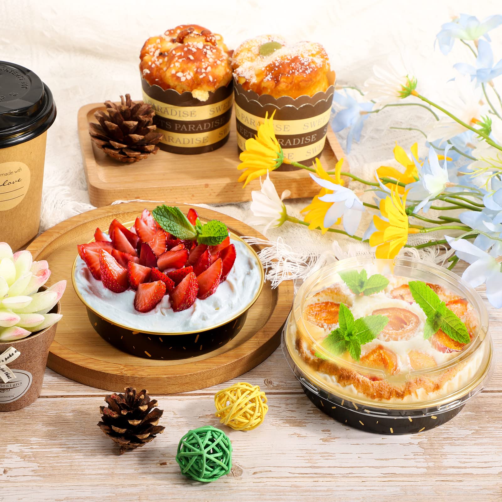 Beasea 20 Pack 4-Inch Round Aluminum Mini Cake Pans - 8 Oz Oven Safe Cupcake & Tart Pans with Lids - Perfect for Baking Mini Pies, Quiche, Pizza & Desserts - Ideal for Home Baking, Parties & Holiday Treats