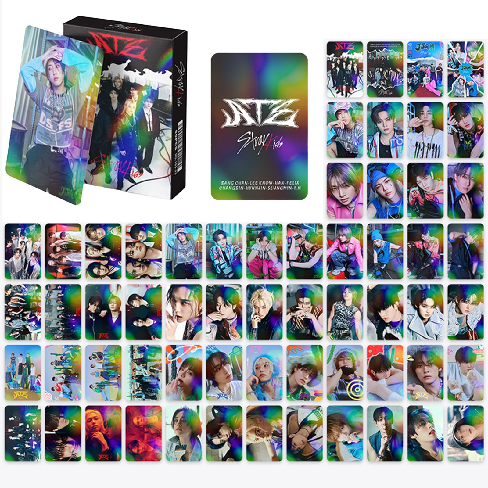 Stray Kids KPOP Photocard Set - 60 PCS Laser LOMO Cards for ATE Album | Kpop Collectibles, Fan Merchandise | Perfect Gift for Kpop Fans, Daughters - Ideal for Collection, Scrapbooking & Fan Events