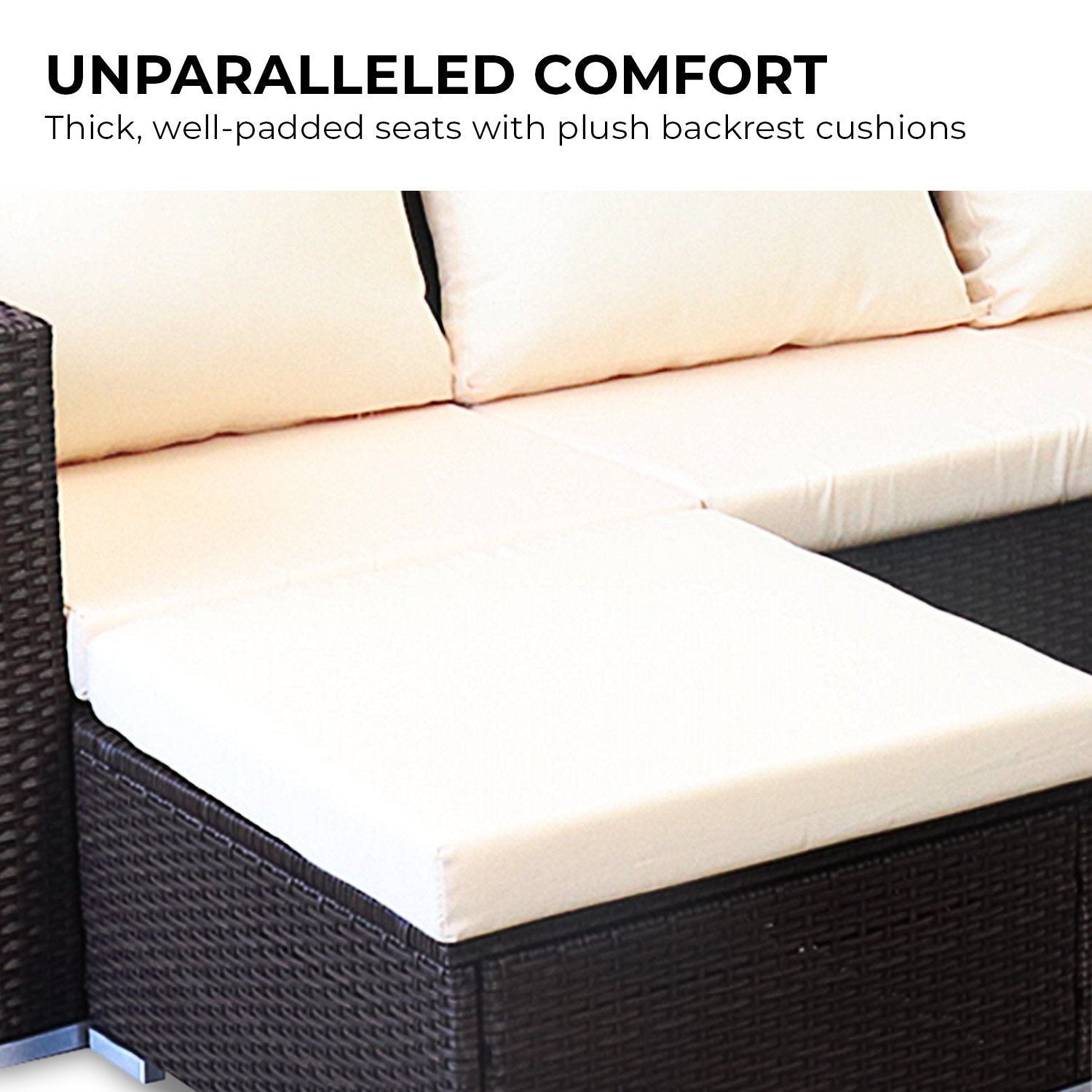 Stylish Sarantino 5-Piece Modular Outdoor Lounge Set - Durable PE Rattan Furniture in Elegant Brown | Perfect for Patio, Garden & Poolside Relaxation