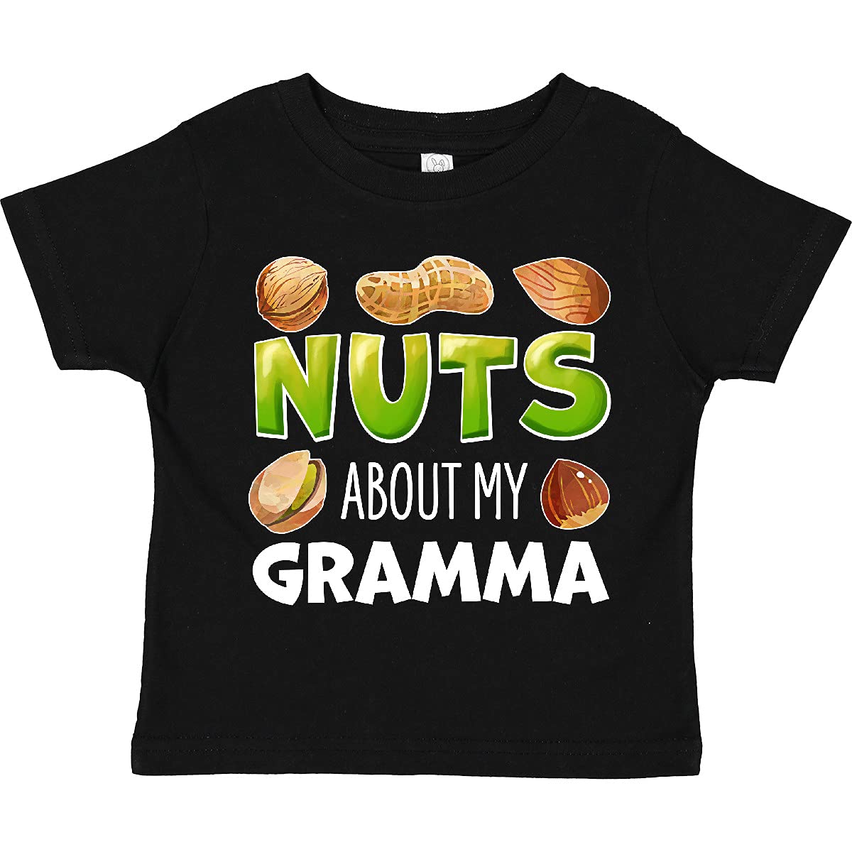 inktastic Nuts About My Gramma Toddler T-Shirt - Cute Peanut, Almond & Pistachio Print Baby Tee for Grandparents Day, Family Reunions & Matching Outfits