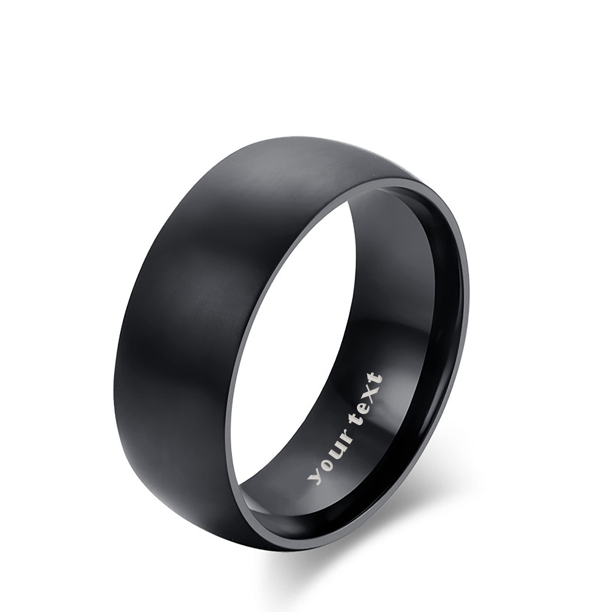 Custom Engraved Titanium Steel Couple Rings - Personalized Promise Love Rings for Men & Women with Name/Text - Perfect for Anniversaries, Weddings & Romantic Gifts