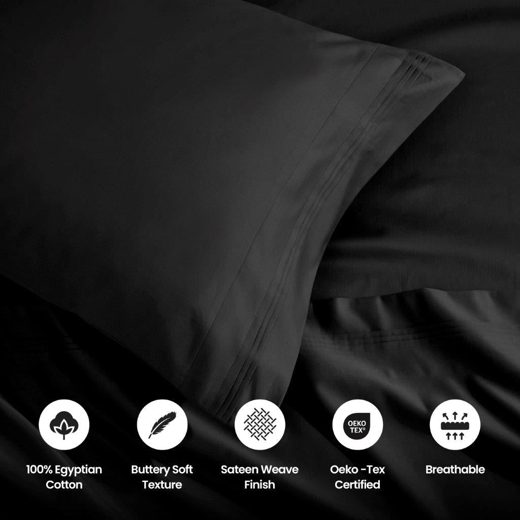 Premium 1500 Thread Count Egyptian Cotton Sheet Set - Eco-Friendly, Breathable & Hypoallergenic - Perfect for Luxury Bedding & Hot Sleepers