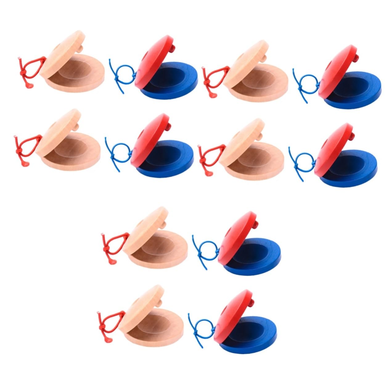12 Pcs Wooden Castanets - Round Dance Board Hand Percussion Rhythm Toys for Kids | Developmental Musical Instruments for Preschool & Early Learning | Perfect for Music Classes, Dance Practice & Sensory Play