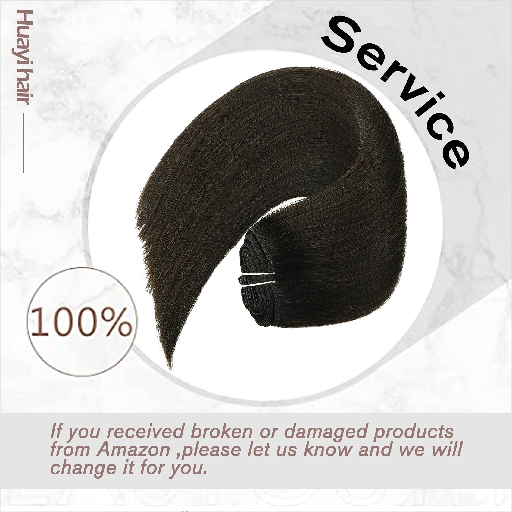 HUAYI Dark Brown 22-Inch 120g 7-Piece Clip-In Human Hair Extensions - Double Weft Thick Ends, Soft & Tangle-Free Straight Hair for Full Head Volume - Natural Balayage Color (#2) | Perfect for Parties, Weddings & Daily Styling