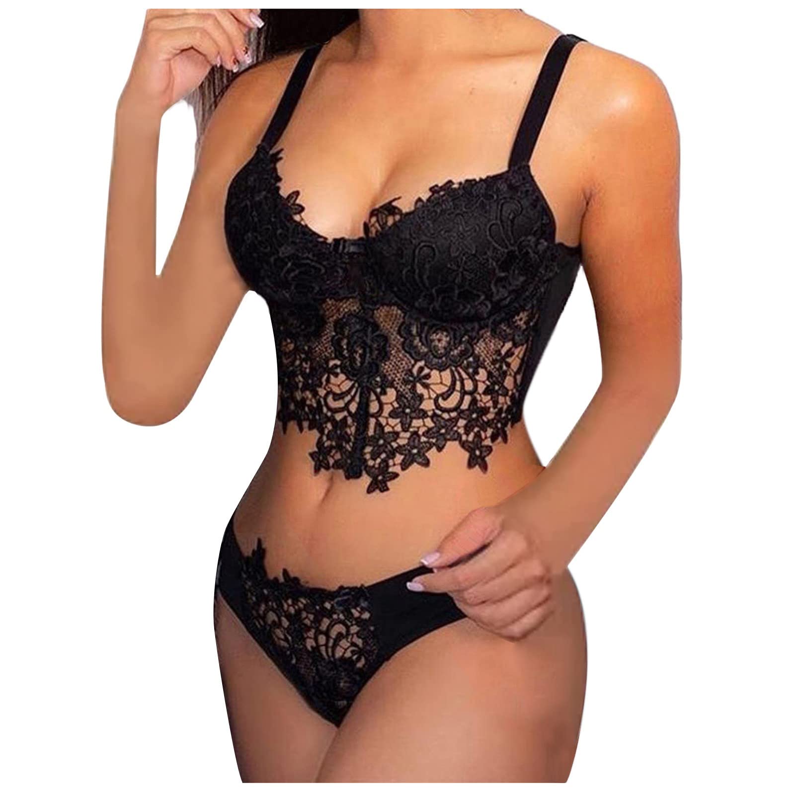 Women's Satin Lace Chemise Nightwear - V-Neck Lingerie Sleepwear & Lounge Set for Comfort & Style | Perfect for Valentine's Day, Honeymoon, and Romantic Nights