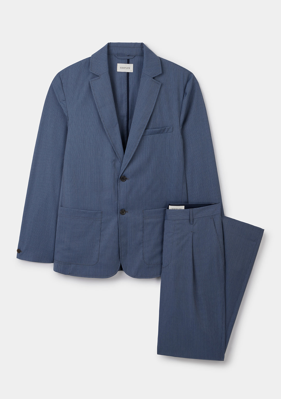 Premium Blue Stripe Wool Suit for Men - Classic Business & Formal Attire - Perfect for Office, Weddings & Special Events