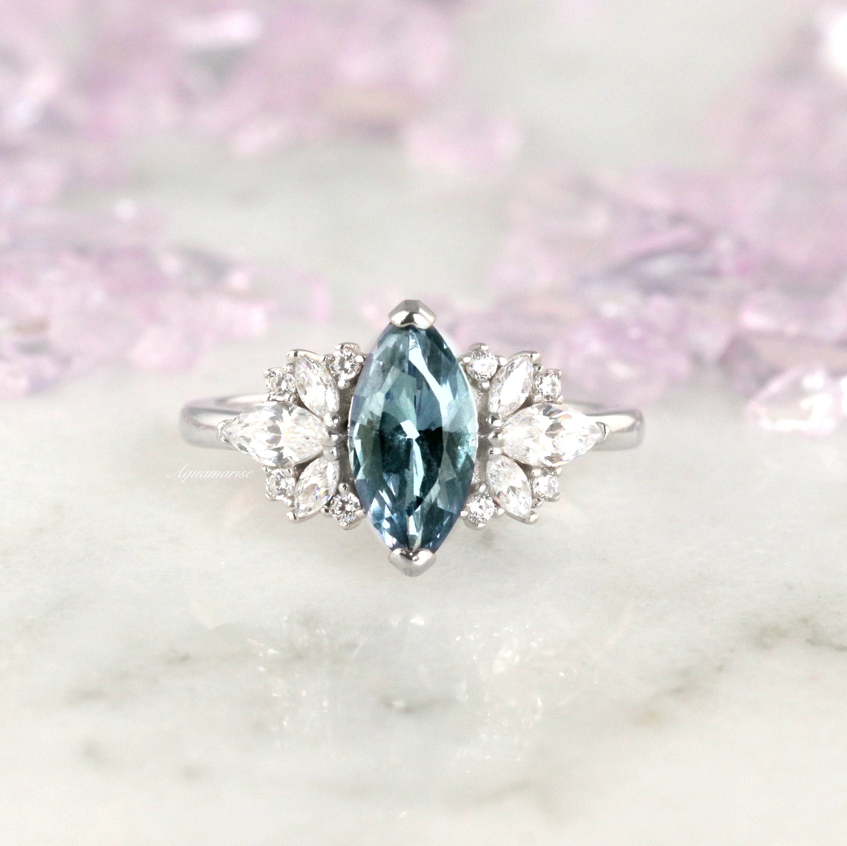 Adeline Alexandrite Ring Sterling Silver - Elegant Birthstone Jewelry for Women, Perfect for Gifts, Anniversaries & Special Occasions