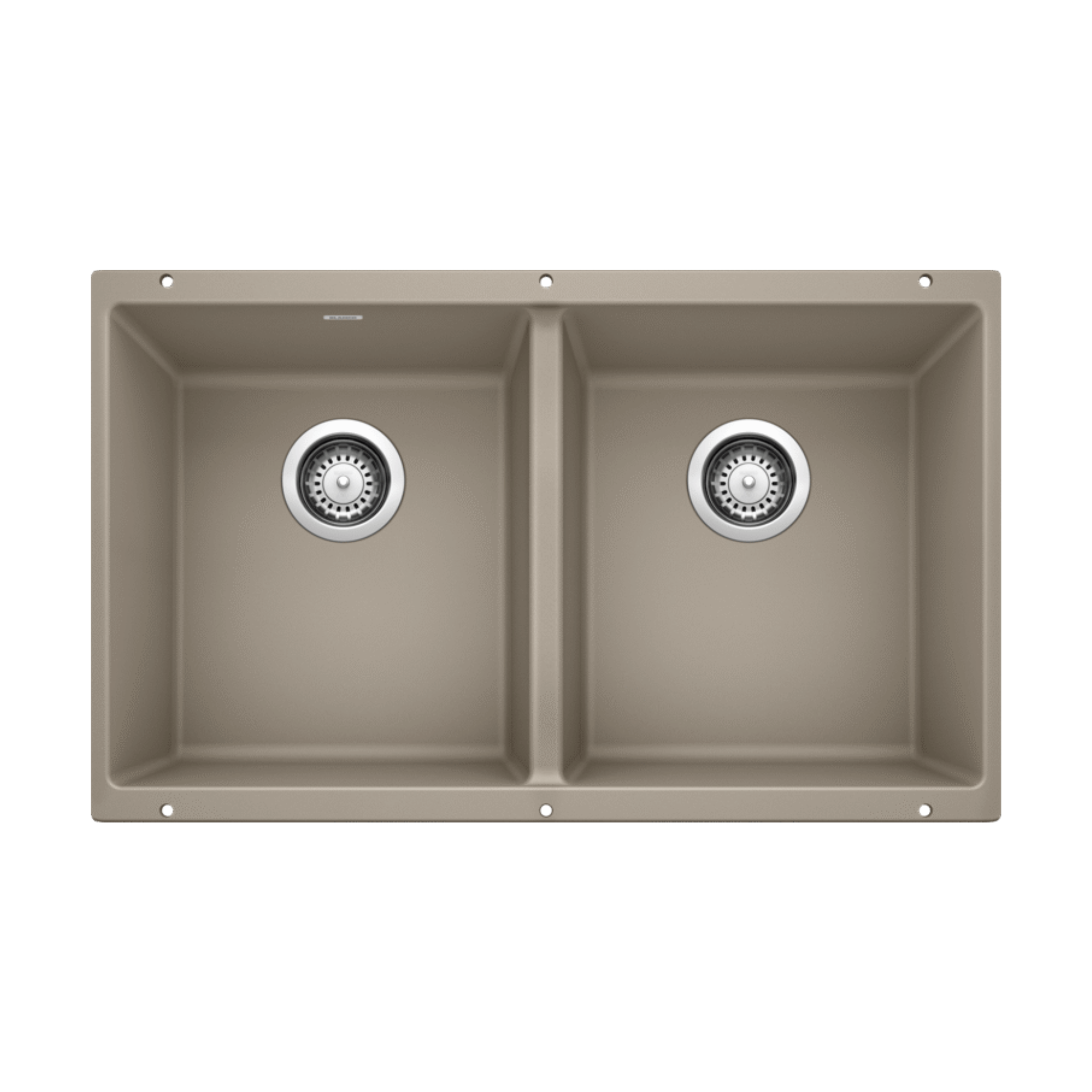 Blanco PRECIS Equal Double Bowl 29.75 Inch SILGRANIT Undermount Kitchen Sink - Durable Stain-Resistant Design for Busy Home Chefs & Modern Kitchens