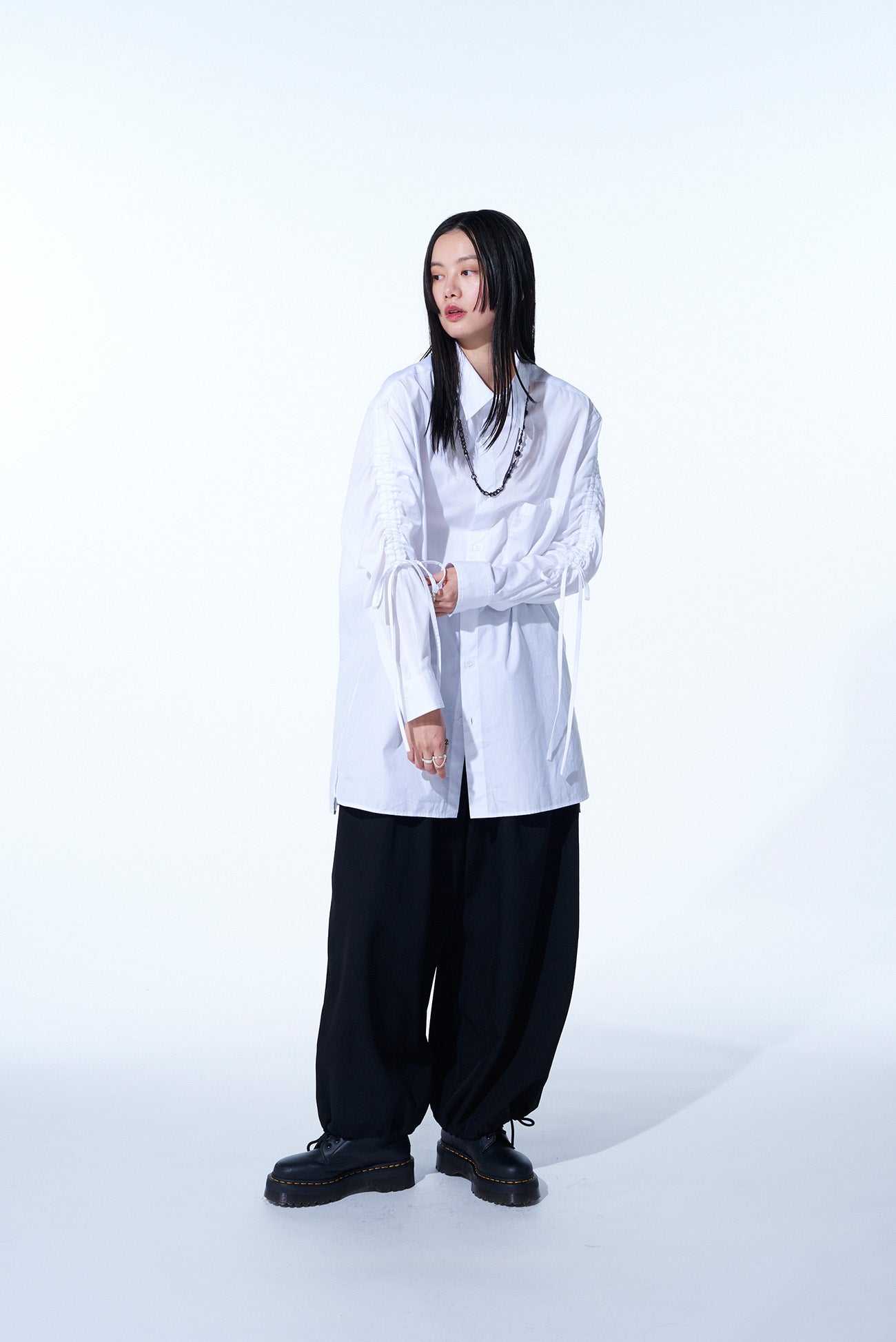Premium Cotton Broadcloth Oversized Shirt with Gathered Strings - Comfortable Loose Fit Casual Top for Women | Perfect for Layering, Beach Cover-Ups & Boho Fashion Outfits