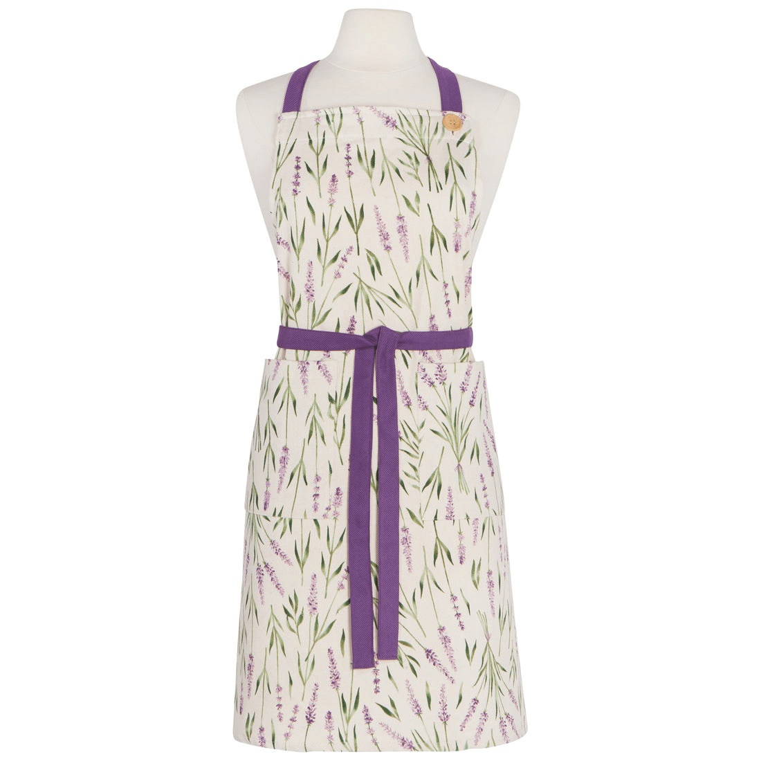Now Designs Lavender Spruce Apron - Adjustable Cotton Kitchen Apron for Cooking, Baking & Grilling - Perfect for Home Chefs & BBQ Enthusiasts