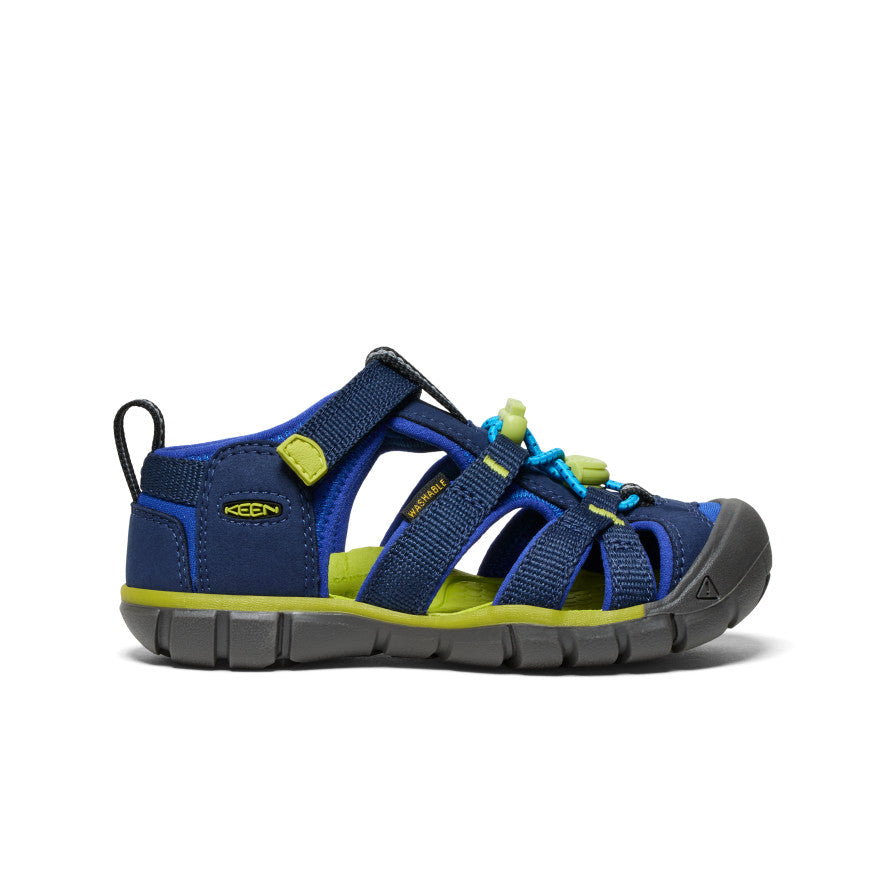 Little Kids' Seacamp II CNX Water Shoes | Navy Blue & Chartreuse Non-Slip Aqua Socks for Beach, Pool & Water Play