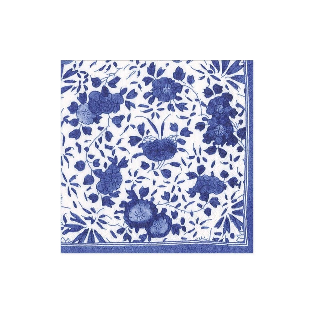 Caspari Delft Blue Paper Cocktail Napkins - 50 Count, Premium Dutch-Inspired Design for Parties, Weddings & Entertaining - Elegant Disposable Napkins for Drinks, Appetizers & Special Occasions