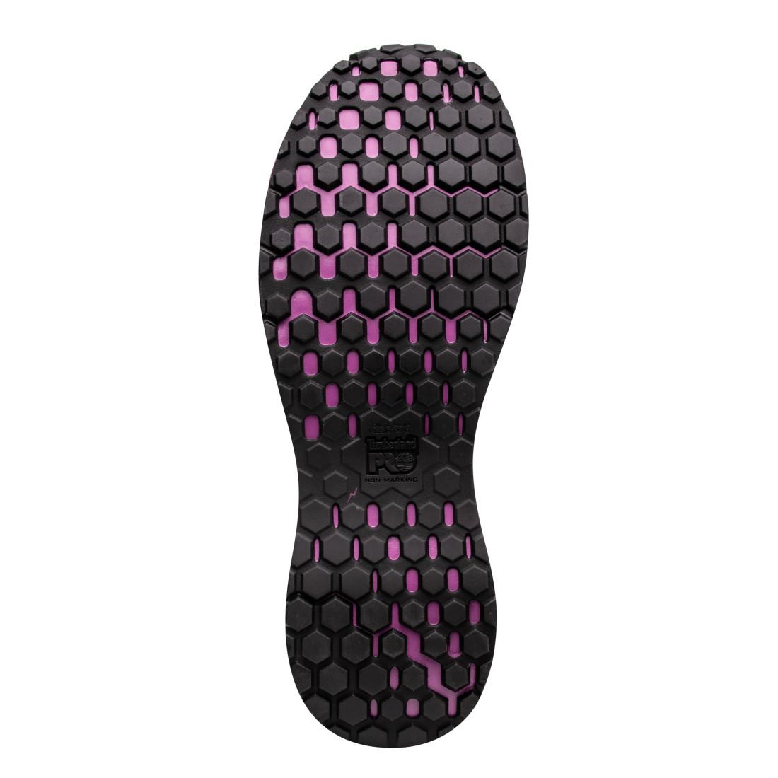 Reaxion Women's Composite Toe Work Shoes - Black & Purple Safety Boots for Construction, Warehouse & Industrial Work