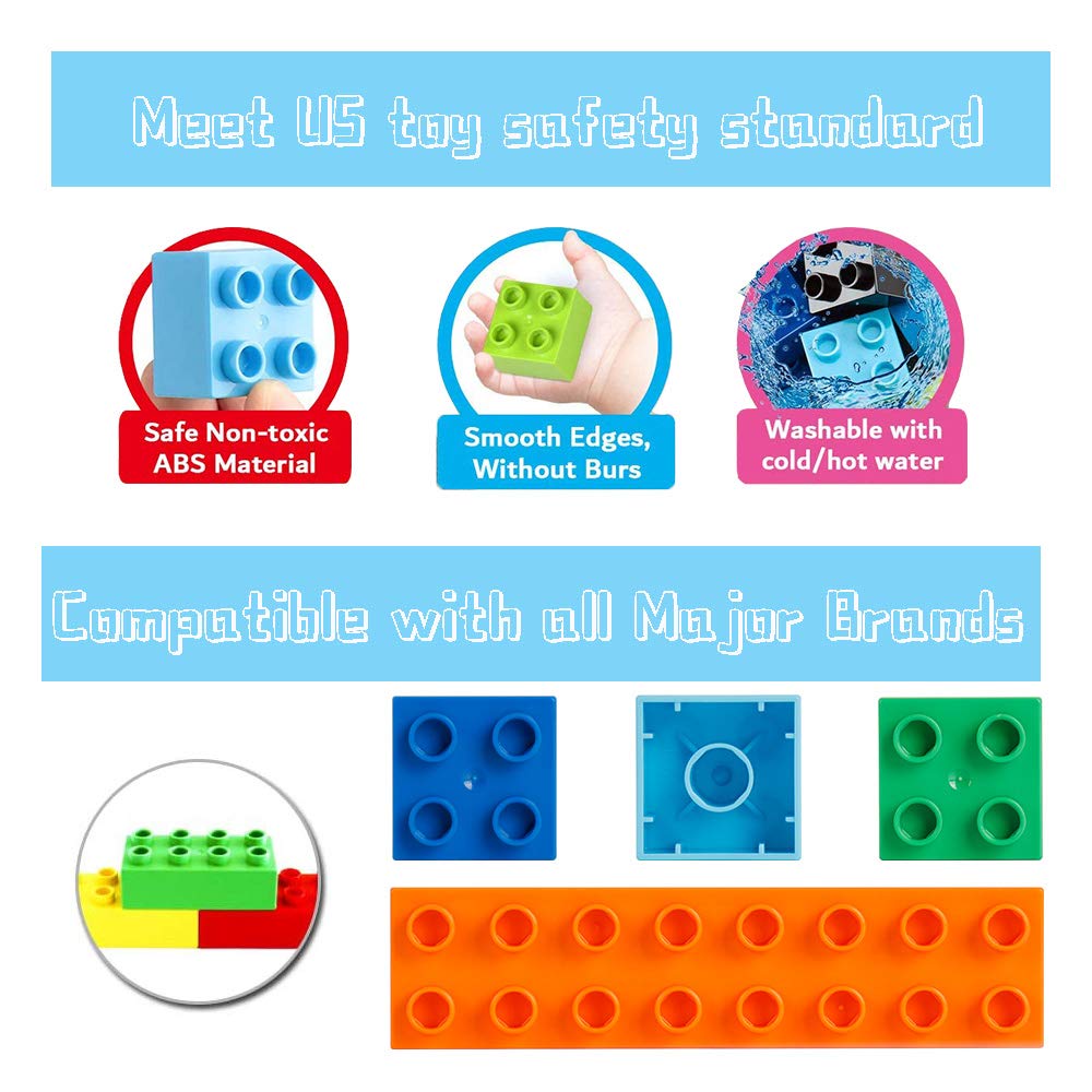 **171-Piece Toddler Building Blocks Set - Large Bricks Compatible with Major Brands | STEM Educational Toys for Kids Ages 2-5 | Creative Play, Learning & Car Construction Fun**
