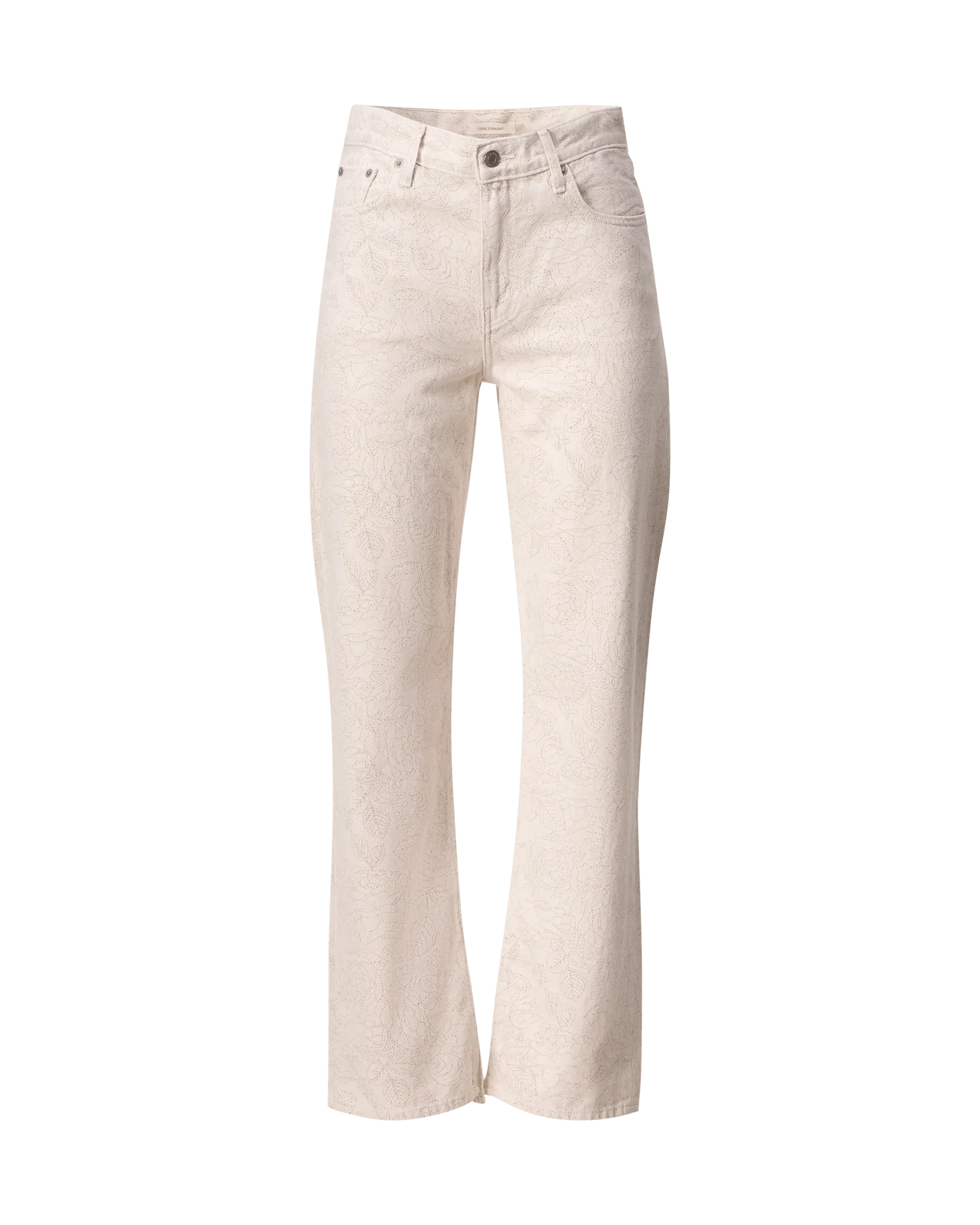 Ganni X Levi's Printed High Waisted Baggy Jeans for Women | Vintage Denim Pants | Fashionable Streetwear & Casual Outfits | Perfect for Everyday Wear, Parties, and Date Nights