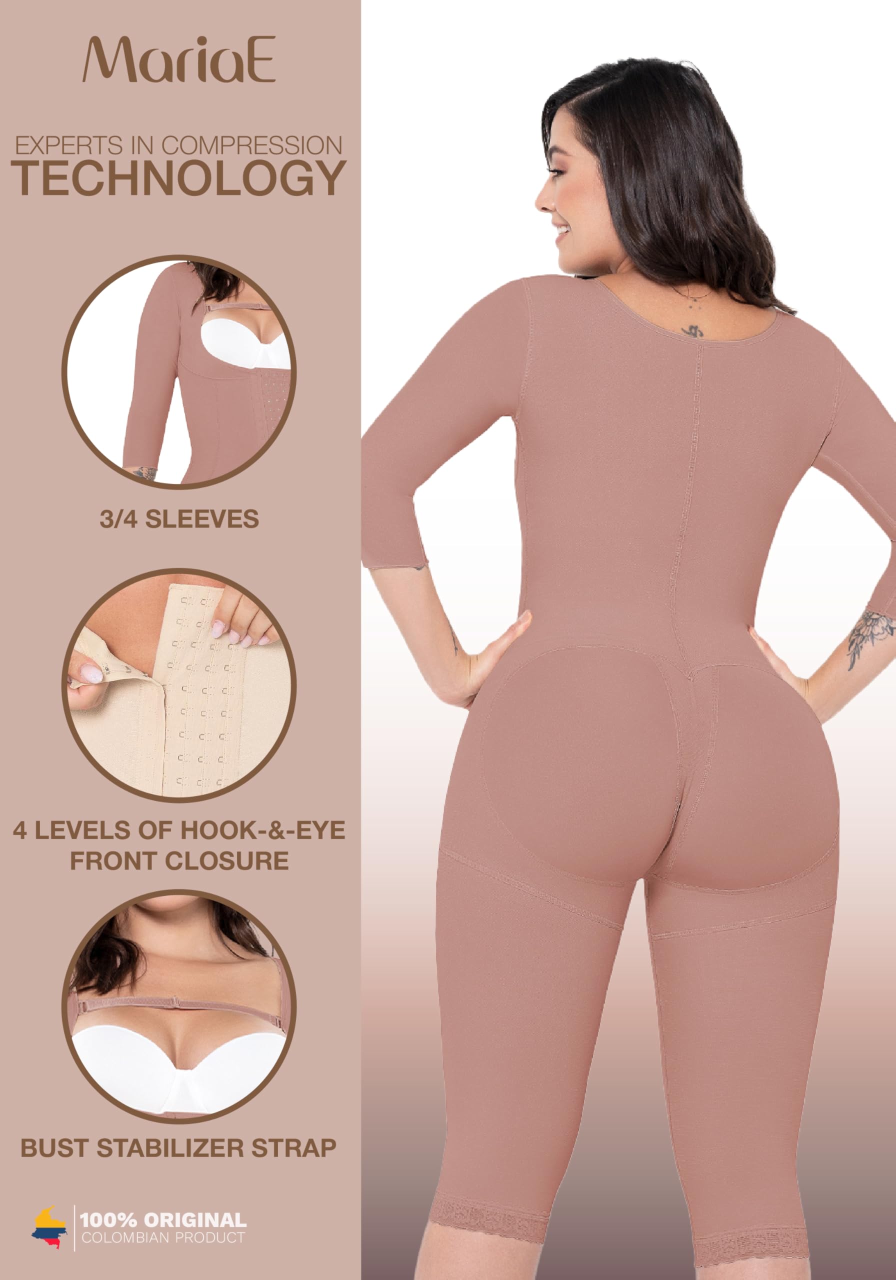Post Surgery Compression Garment - MARIAE FAJAS Colombian Shapewear for Butt Lift & Body Contouring | Ideal for Postpartum Recovery, Tummy Tuck & Waist Training