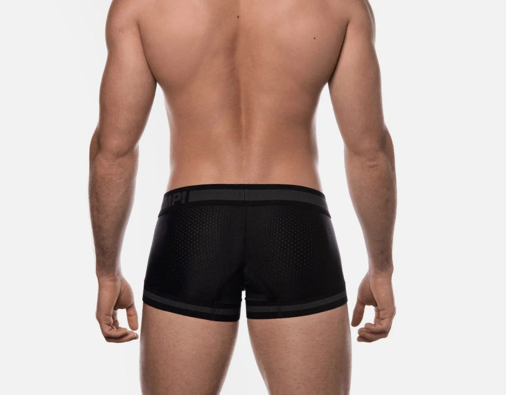 PUMP! Ninja Mesh Boxer Briefs for Men - Breathable & Comfortable Underwear for Workout, Gym & Everyday Wear - Black