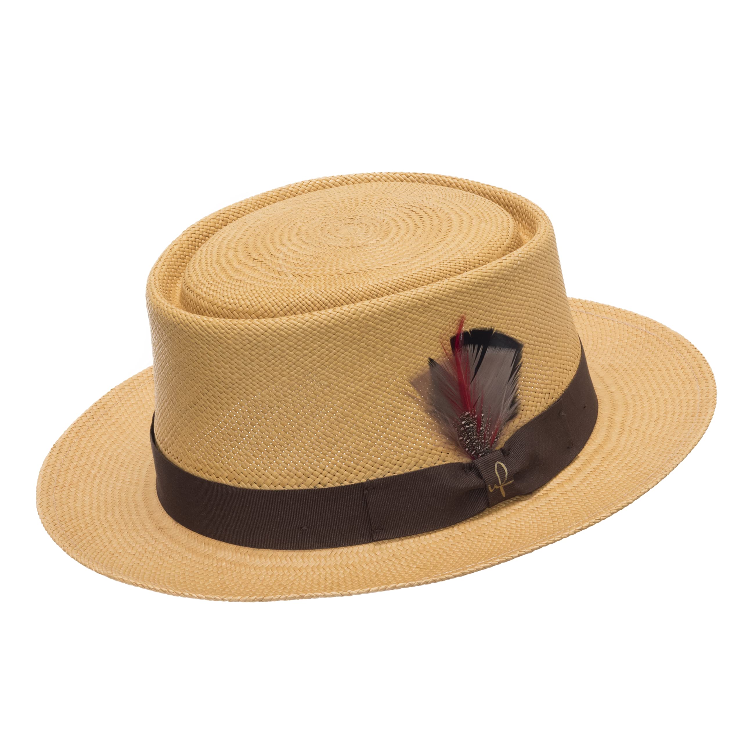 Milan Pork Pie Panama Natural Straw Hat for Women - Summer Beach Wedding Party Dress Hat - Stylish & Breathable Sun Hat for Outdoor Events