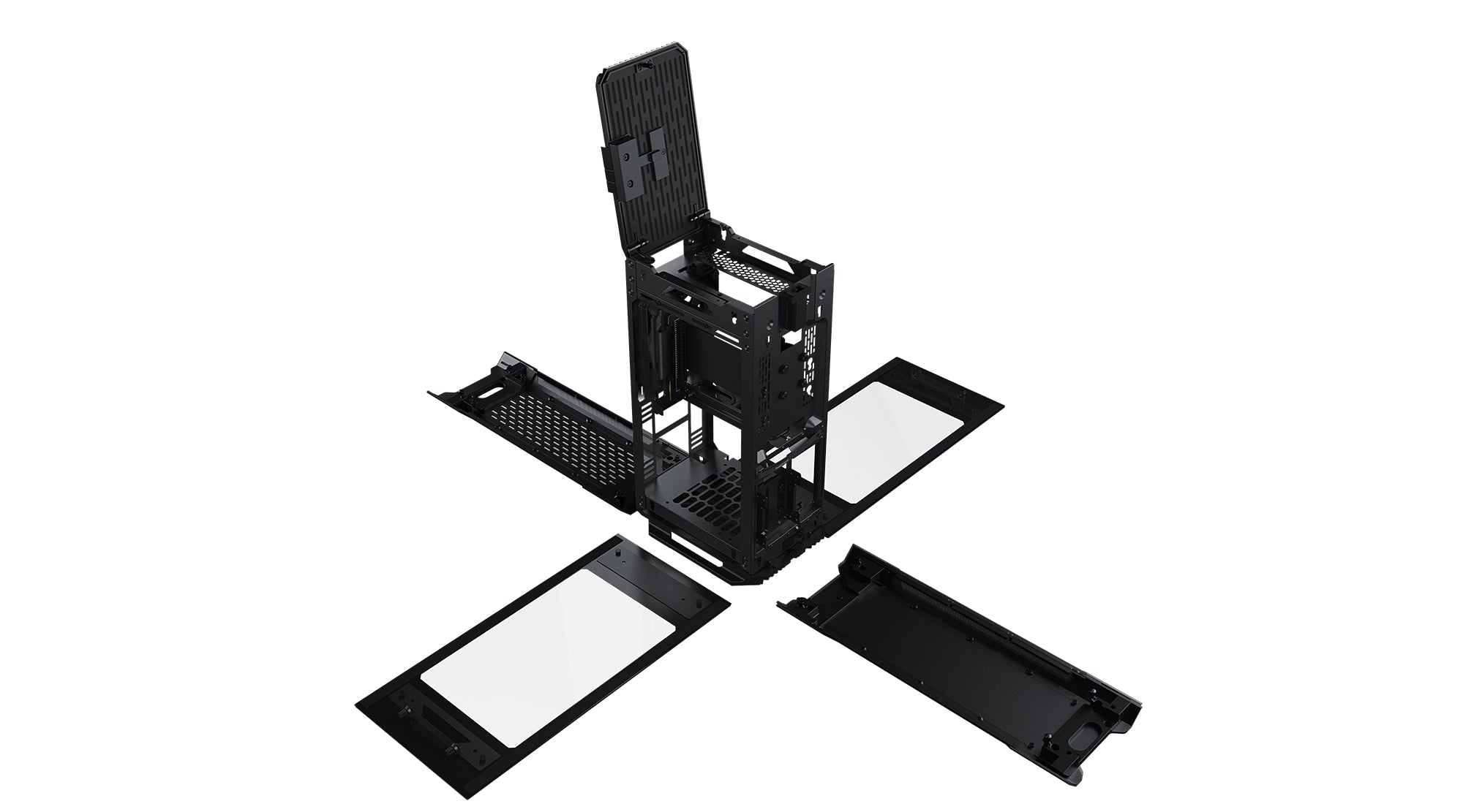 Evolv Shift 2 ITX PC Case with Tempered Glass Panel & DRGB Fan - Compact Gaming Computer Case for Small Form Factor Builds, Perfect for Home Office and Streaming Setups