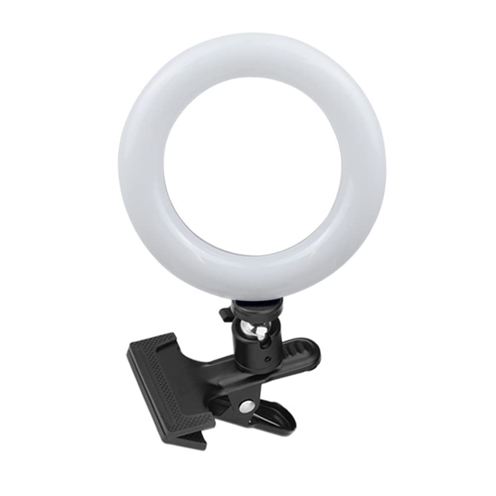 MINJUK 6-8 Inch Adjustable Ring Light for Video Conference, Live Streaming & Computer Use - Clip-On Beauty Light with Brightness Control for Home Office, Gaming & Makeup (6 Inch)