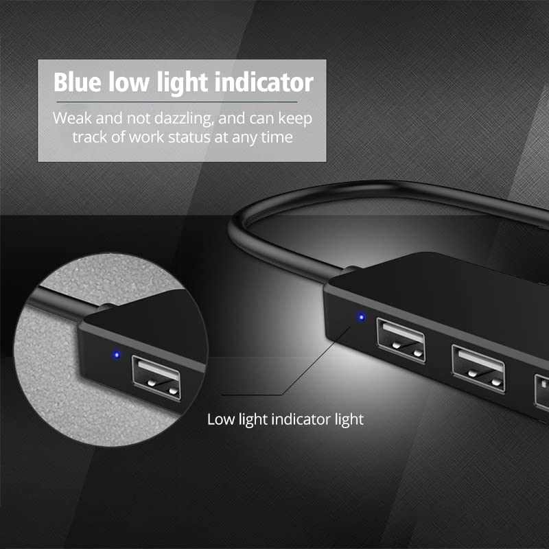 4-Port USB Hub for Laptop, MacBook & PC - Ultra Slim & Portable for Office & Travel
