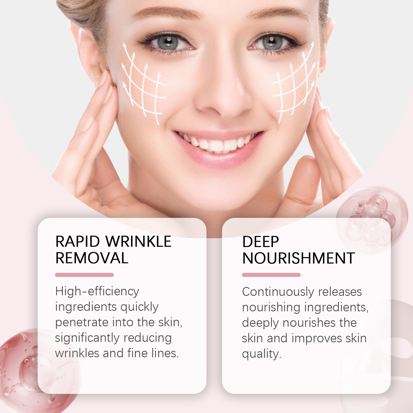 Deep Collagen Anti-Wrinkle Lifting Face Mask - Intensive Firming Treatment for Skin Elasticity & Fine Lines - Hydrating & Firming Facial Sheet Mask (4 Pack/2 Pairs) - Perfect for Nighttime Skincare Routine & Spa Day Self-Care