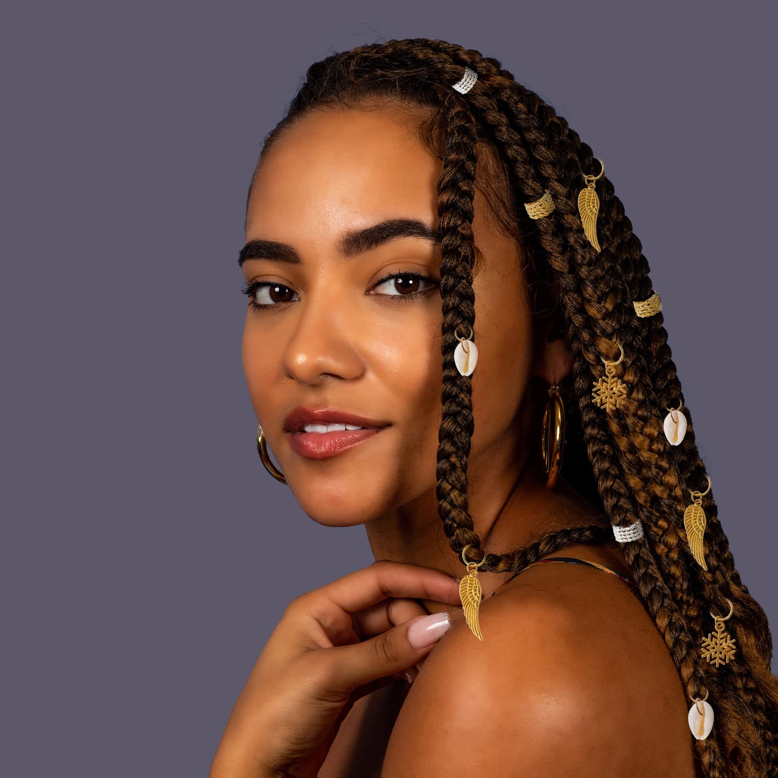 Vaikby 201PCS Hair Jewelry Beads for Braids - Gold & Silver Dreadlock Accessories, Metal Hair Rings & Charms for Women - Perfect for Boho Hairstyles, Festival Looks & Everyday Hair Decor