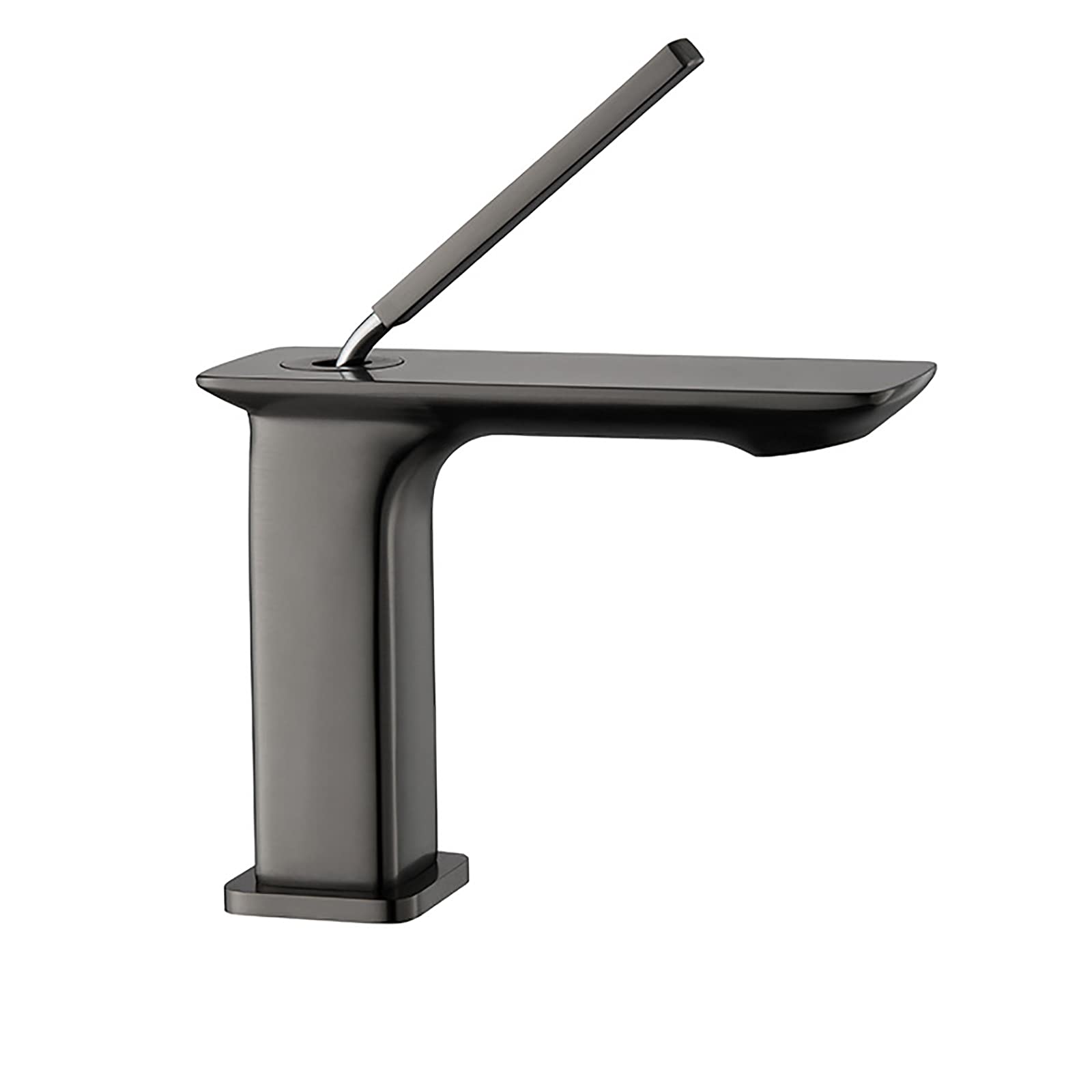 Single Hole Bathroom Faucet - Brass Basin Mixer Tap with Single Handle, Deck Mounted Lavatory Sink Faucet for Hot & Cold Water in Elegant Gray - Perfect for Modern Bathroom Vanities and Powder Rooms