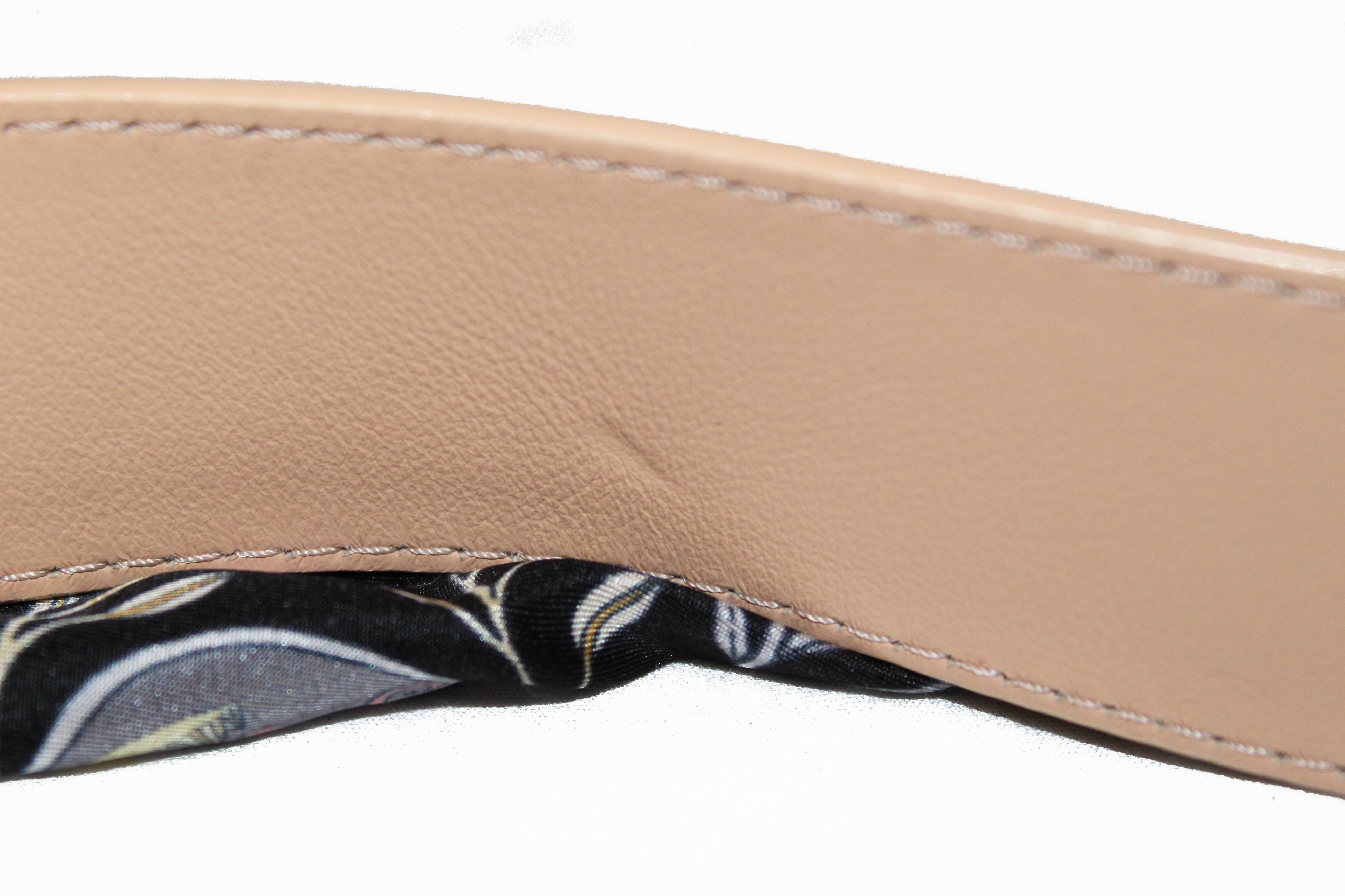 Authentic Chloe Silk Scarf with Leather Strap - Luxury Fashion Accessory for Women, Perfect for Office, Parties & Special Occasions