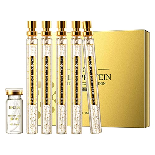 Gold Soluble Protein Collagen Facial Threads - Anti-Aging Lifting Treatment with Moisturizing Silk Proteins (75ml) for Skin Rejuvenation & Wrinkle Reduction | Perfect for At-Home Spa Days & Nighttime Skincare Routines